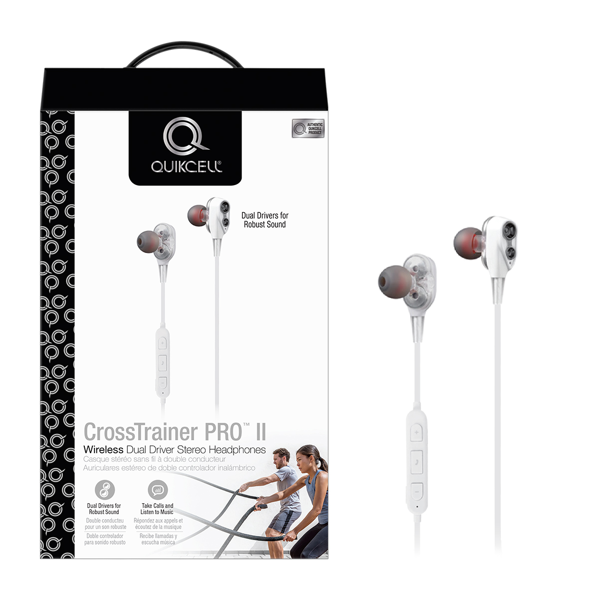 Picture of Quikcell CROSSTRAINER PRO II Wireless Sport Headphones - White