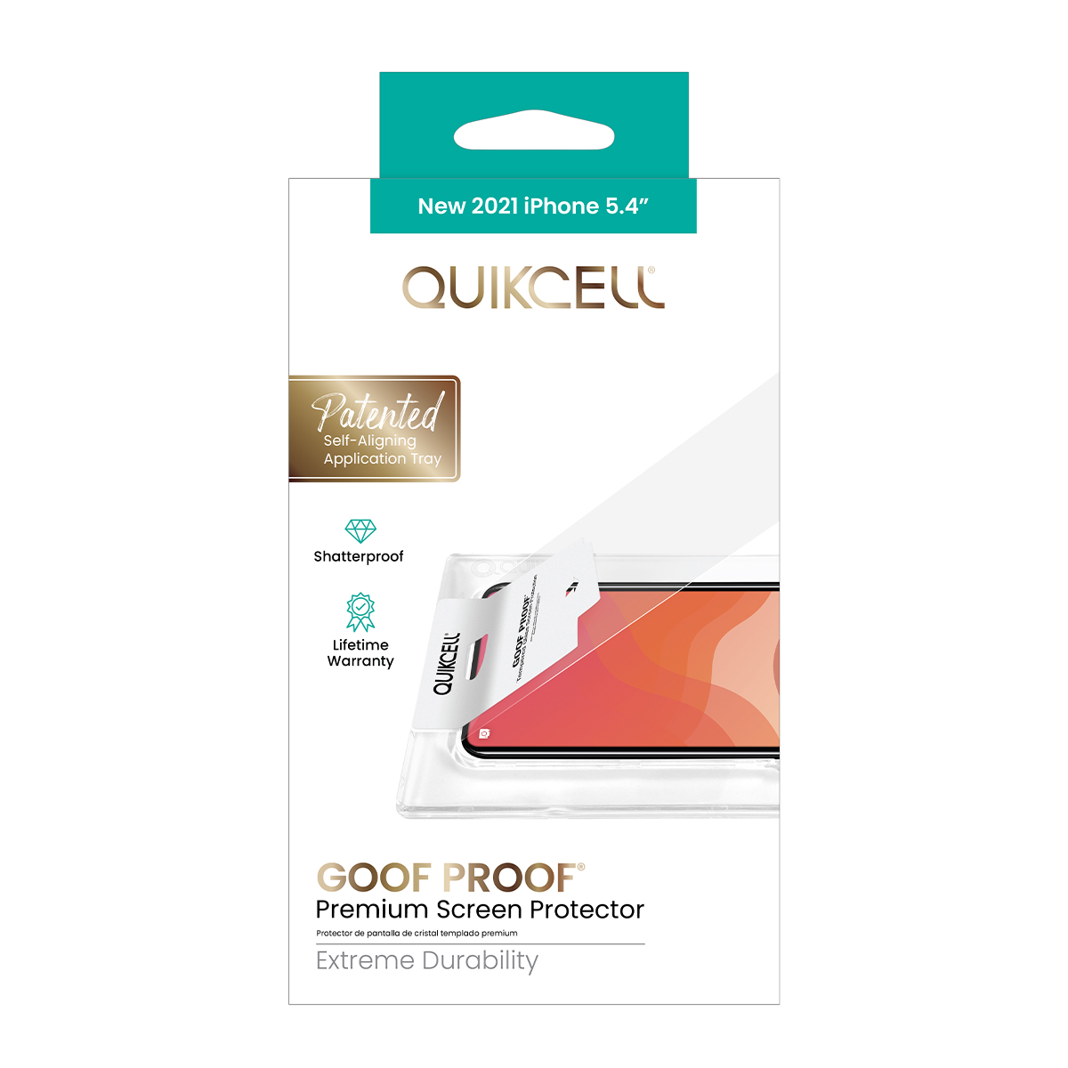 Picture of Quikcell Apple iPhone 13 Mini GOOF PROOF Premium Glass Screen Protector + Applicator