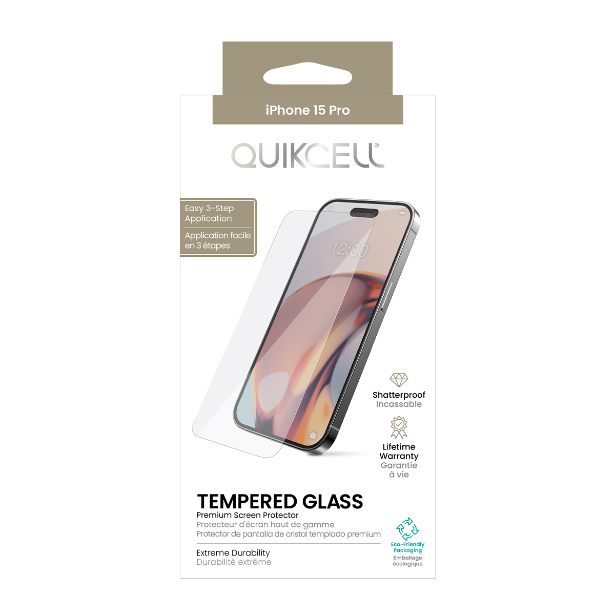 Picture of Quikcell Tempered Glass Screen Protector for  Apple iPhone 15 Pro