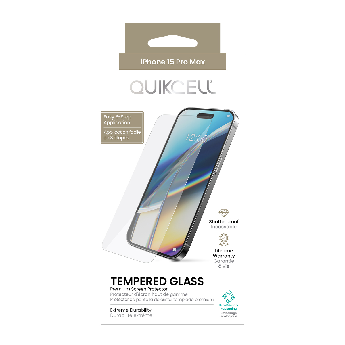 Picture of Quikcell Tempered Glass Screen Protector for  Apple iPhone 15 Pro Max