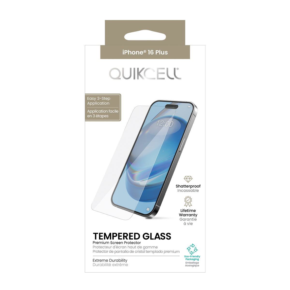 Picture of Quikcell Tempered Glass Screen Protector for Apple iPhone 16 Plus