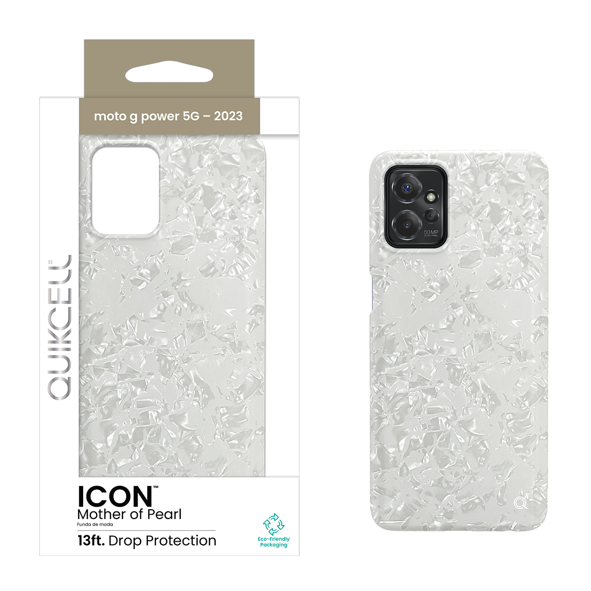 Picture of Quikcell moto g power 5G (2023) ICON Fashion Case - Mother of Pearl