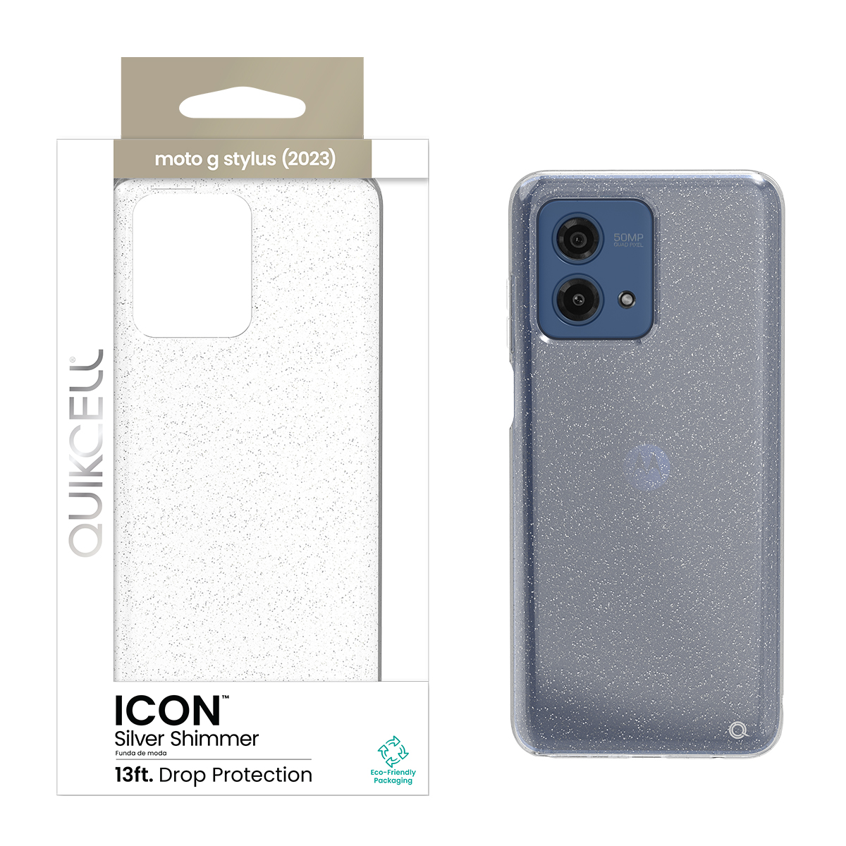 Picture of Quikcell moto g stylus (2023) ICON Fashion Case - Silver Shimmer