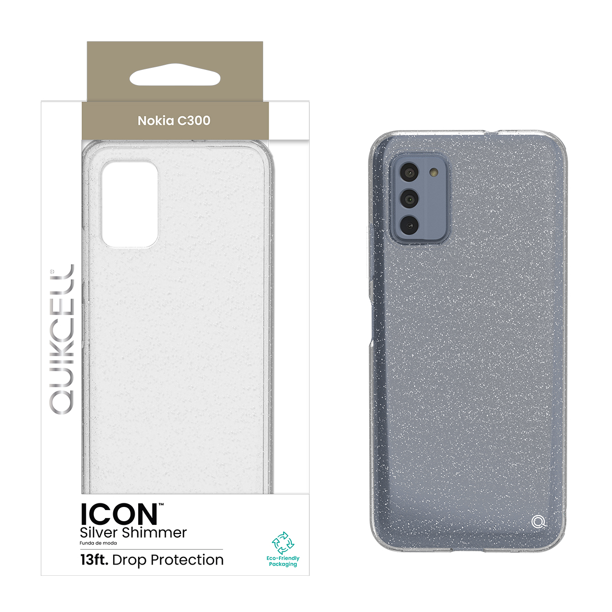 Picture of Quikcell Nokia C300 ICON Fashion Case – Silver Shimmer