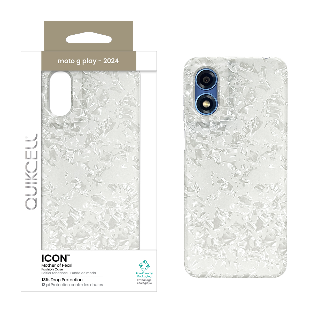 Picture of Quikcell moto g play - 2024 ICON Fashion Case - Mother of Pearl