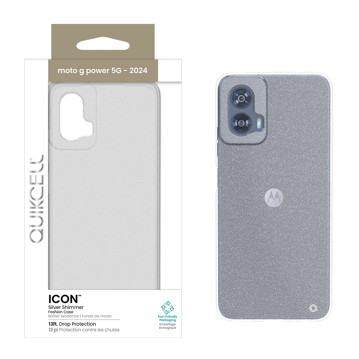 Picture of Quikcell moto g power 5G (2024) ICON Fashion Case - Silver Shimmer