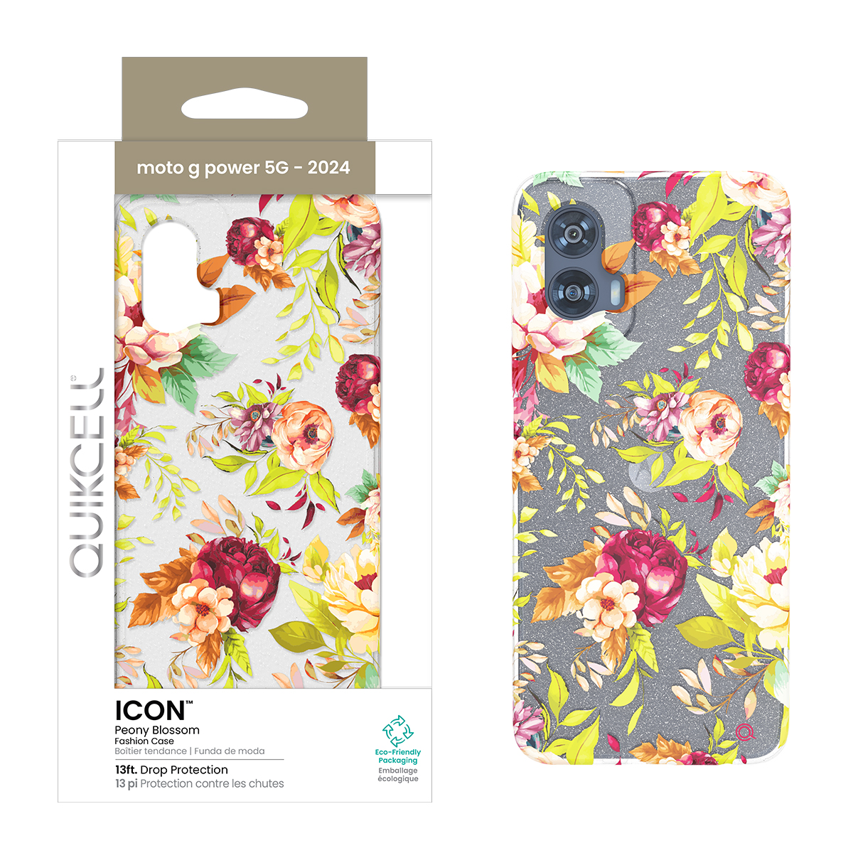 Picture of Quikcell moto g power 5G (2024) ICON Fashion Case - Peony Blossom