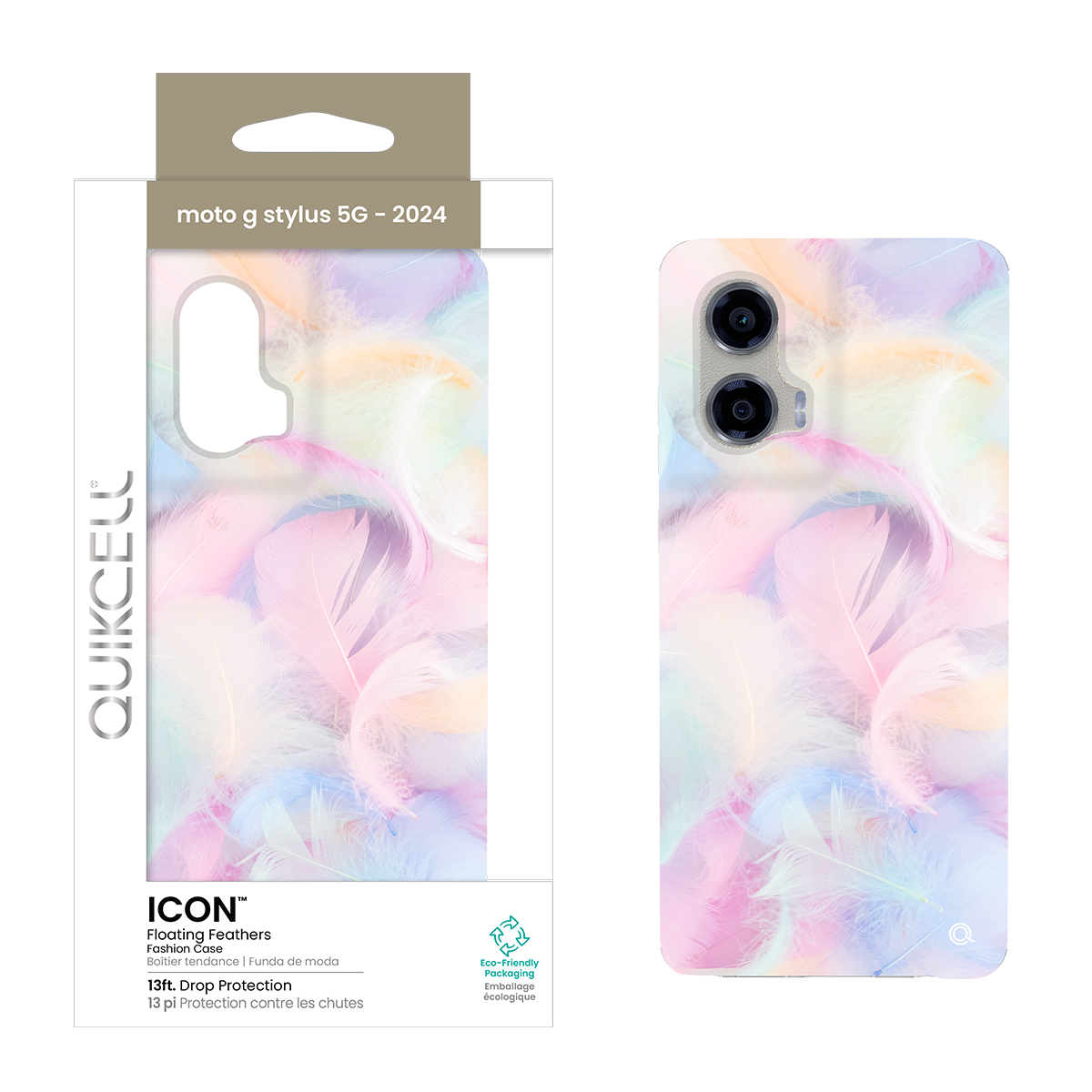 Picture of Quikcell Moto G Stylus 5G-2024 ICON Fashion Case - Floating Feathers