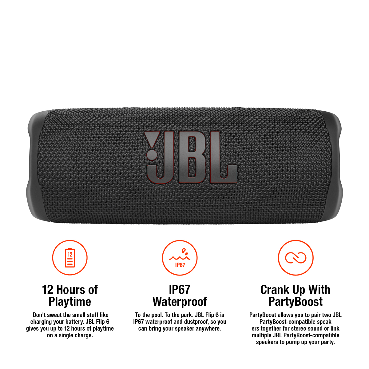 Picture of JBL Flip 6 Portable Water Proof Speaker - Black