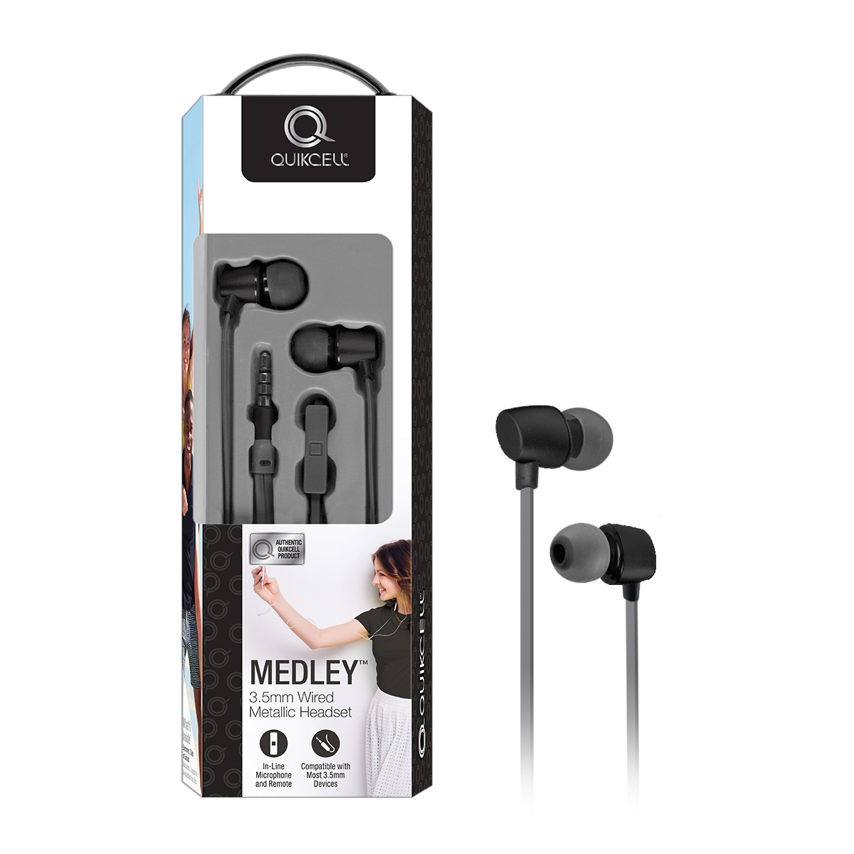 Picture of Quikcell MEDLEY 3.5mm Wired Headset - Black