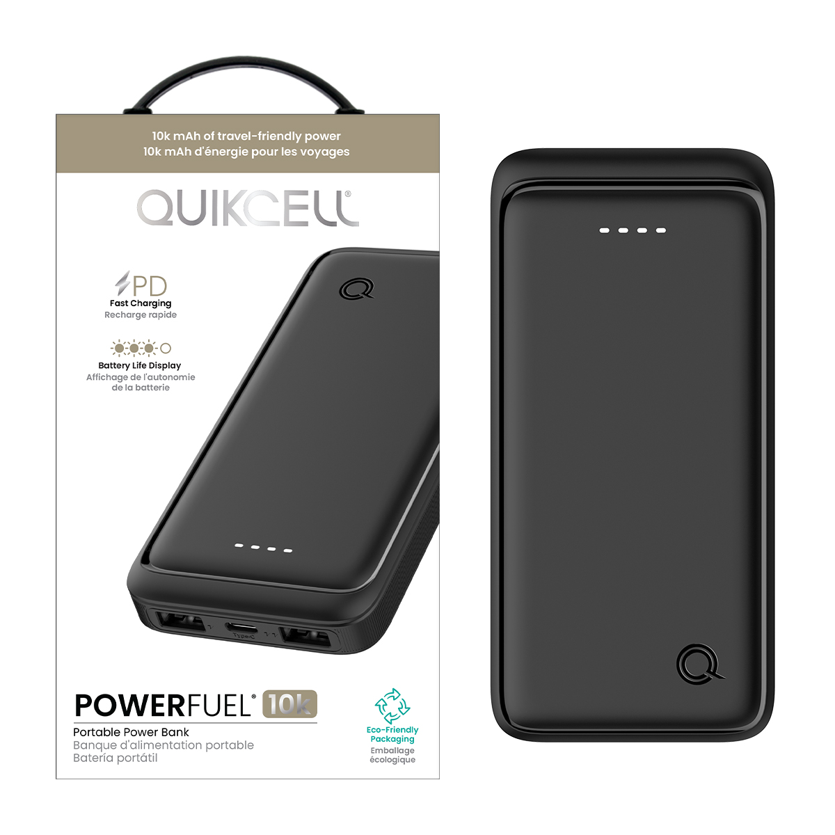 Picture of Quikcell PoweFuel® 10K Portable Power Bank - Black 
