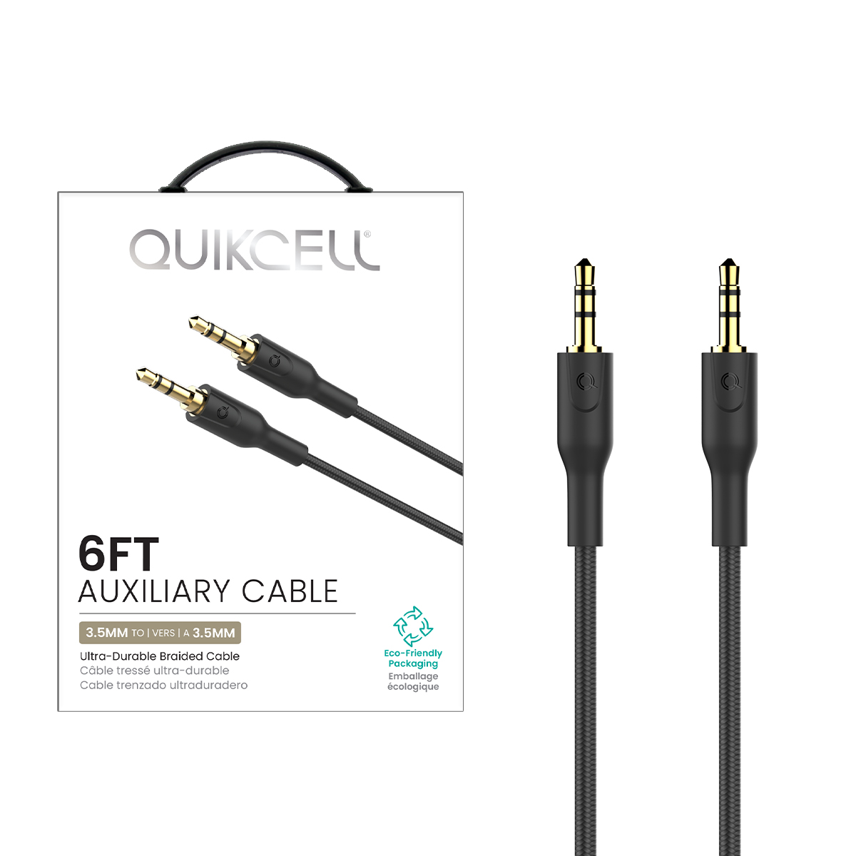 Picture of Quikcell 3.5mm AUXILIARY Cable 6ft - Black