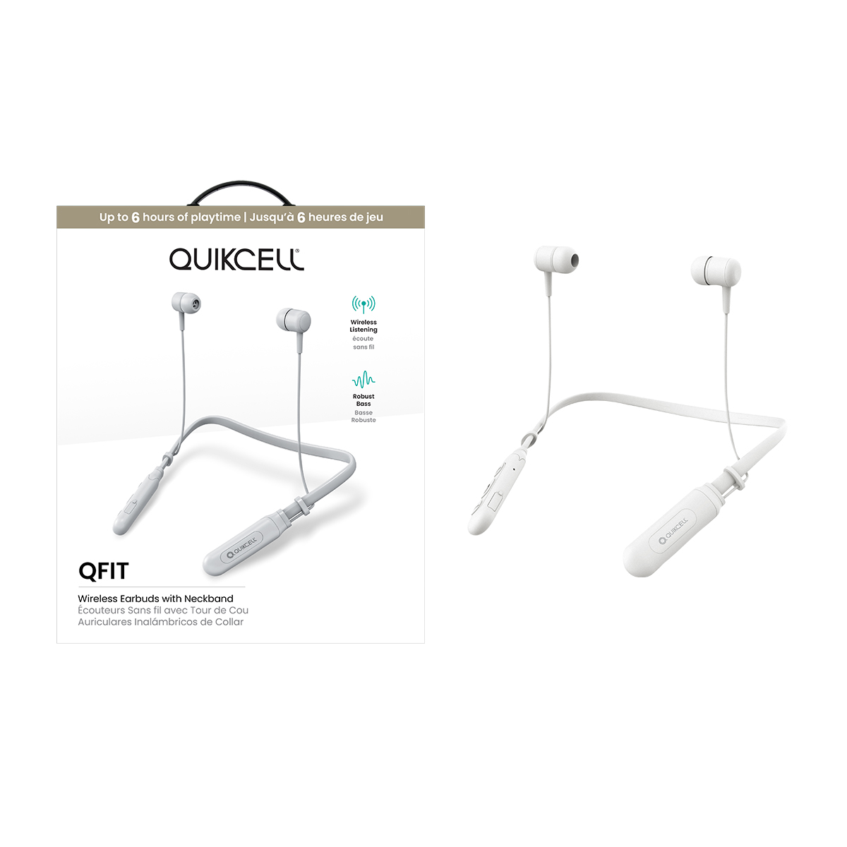 Picture of Quikcell QFIT Wireless Audio Around the Neck- White