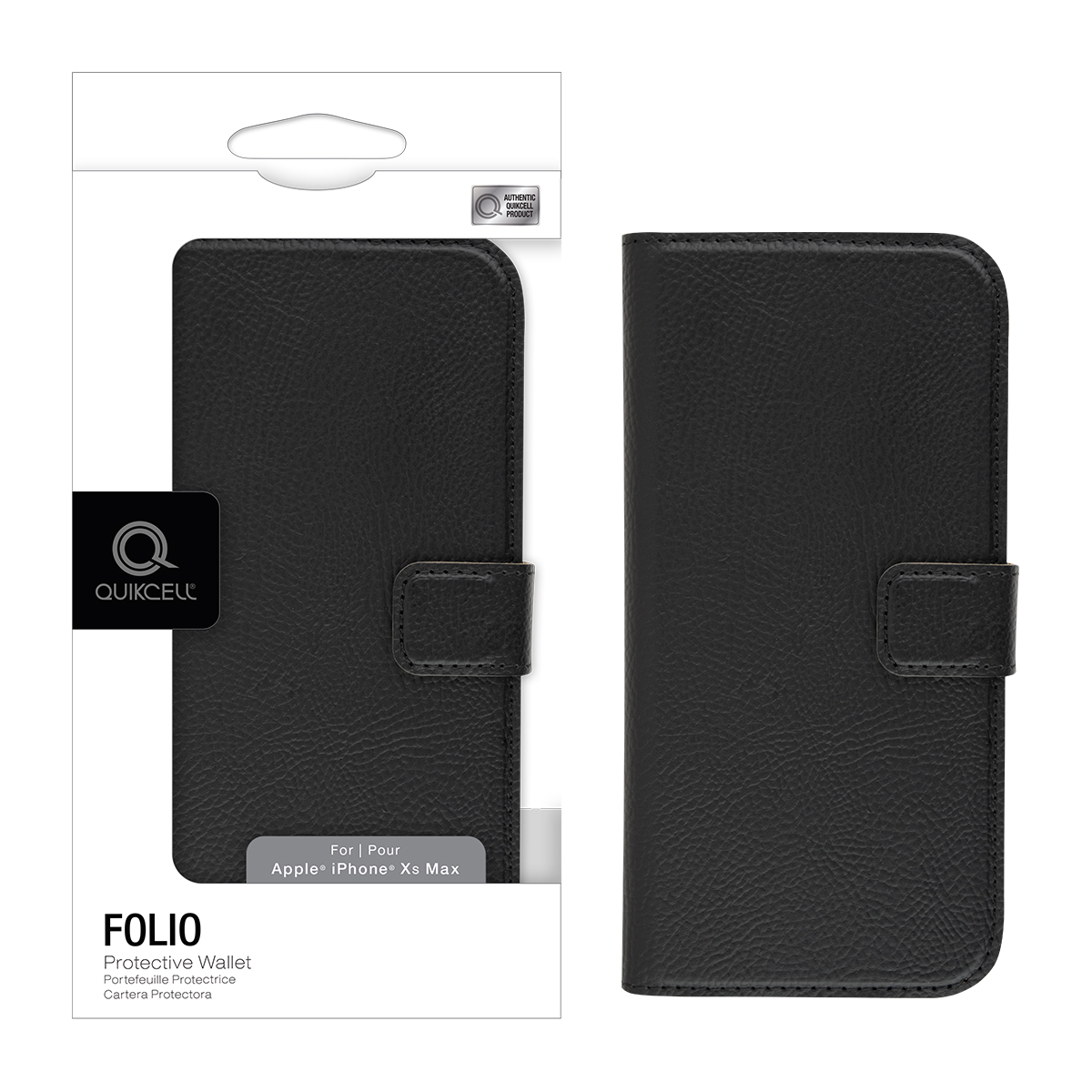 Picture of Quikcell FOLIO Apple iPhone XS Max Folio Protective Wallet - Black