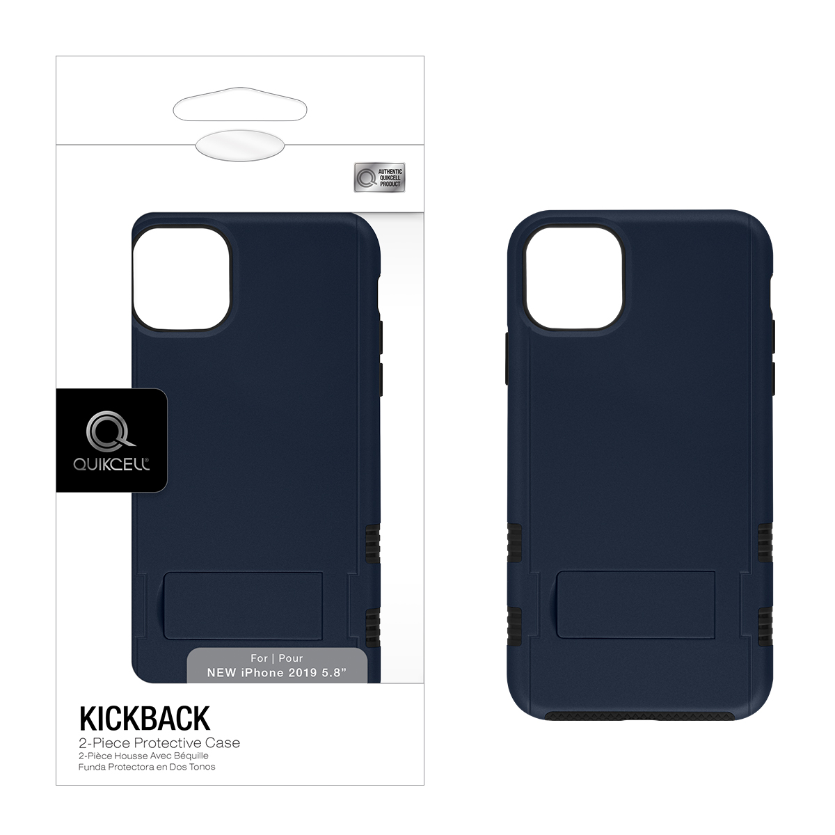 Picture of Quikcell Apple iPhone 11 Pro KICKBACK Dual-layer Kickstand Case - Blue/Black