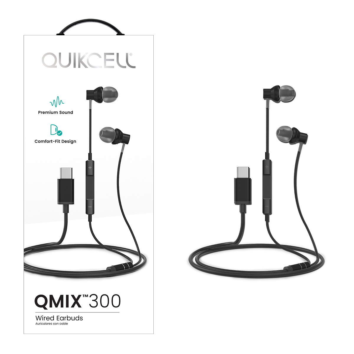 Picture of Quikcell QMIX 300 Comfort Fit Earbuds - Black