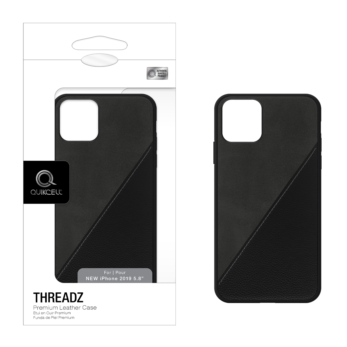 Picture of Quikcell Apple iPhone 11 Pro THREADZ Premium Leather Case - Black