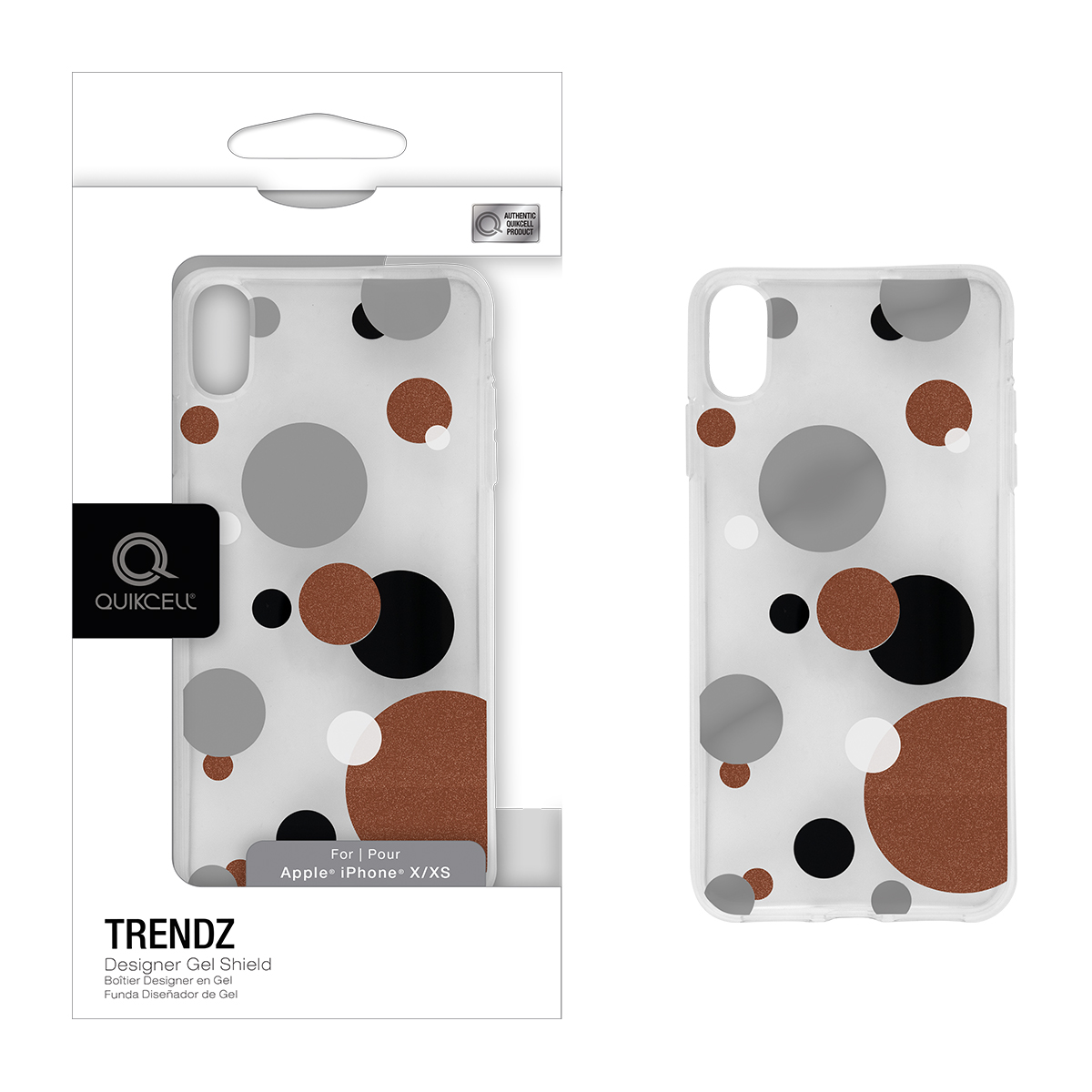 Picture of Quikcell Apple iPhone X/XS TRENDZ Designer Gel Shield - Dot Confetti Rose Gold