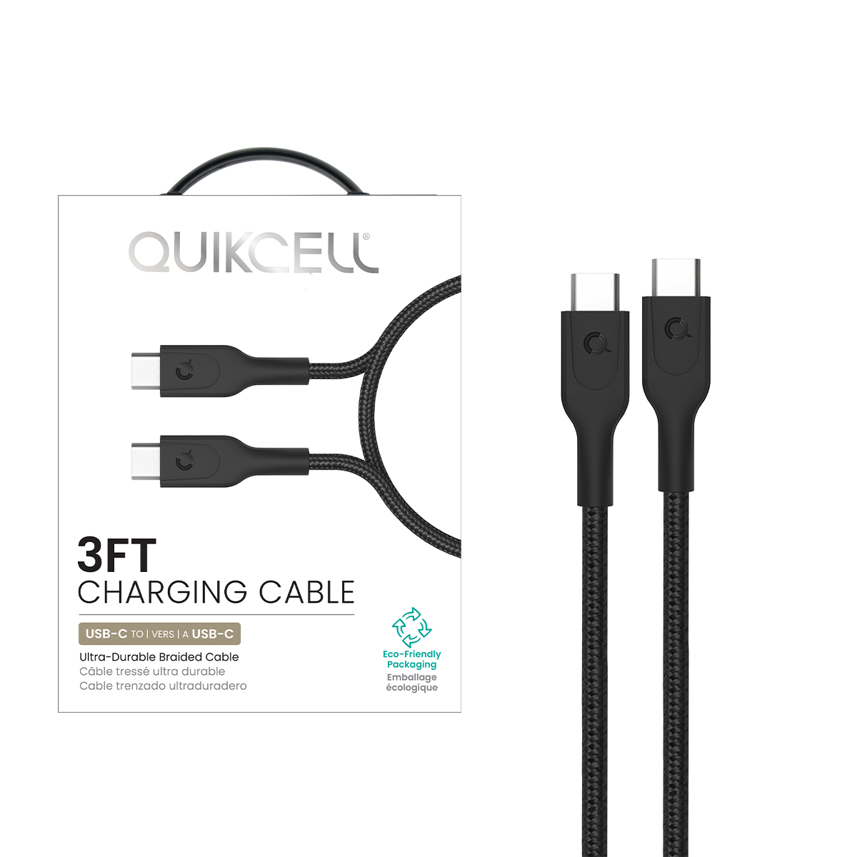 Picture of Quikcell CHARGE & SYNC CABLE USB-C to USB-C - 3 ft - Black