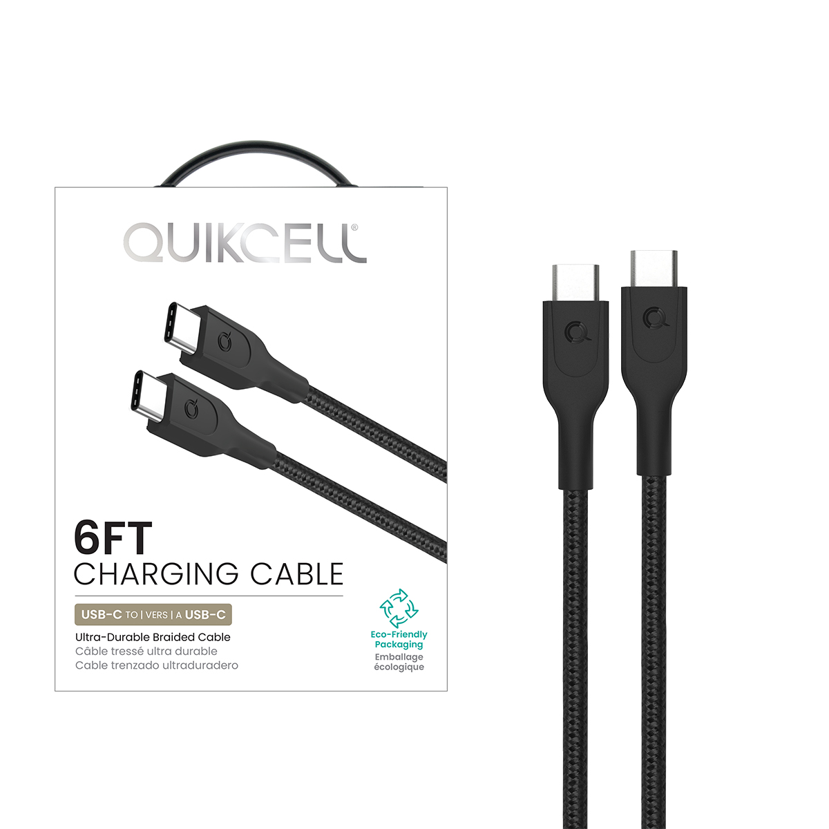 Picture of Quikcell CHARGE & SYNC CABLE USB-C to USB-C - 6 ft - Black