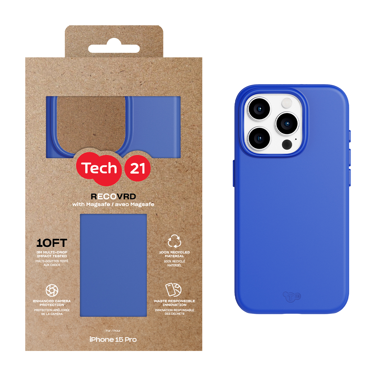 Picture of Tech21 Recovrd w/MagSafe for iPhone 15 Pro - Cobalt Blue