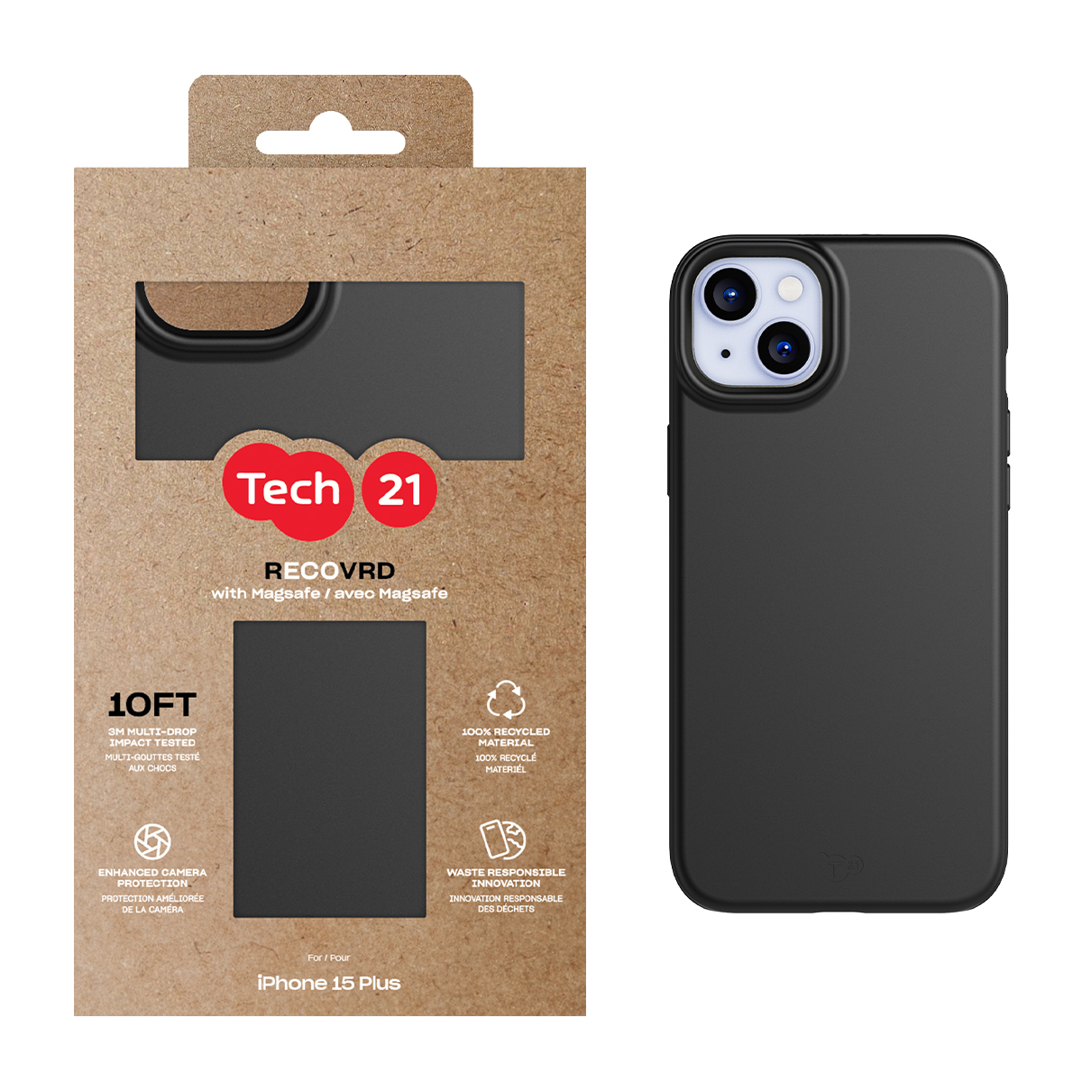 Picture of Tech21 Recovrd w/MagSafe for iPhone 15 Plus - Black