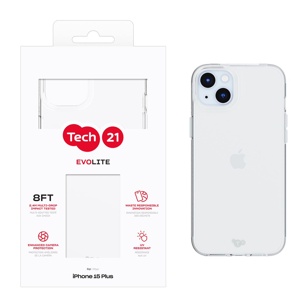 Picture of Tech21 EvoLite for iPhone 15 Plus - Clear