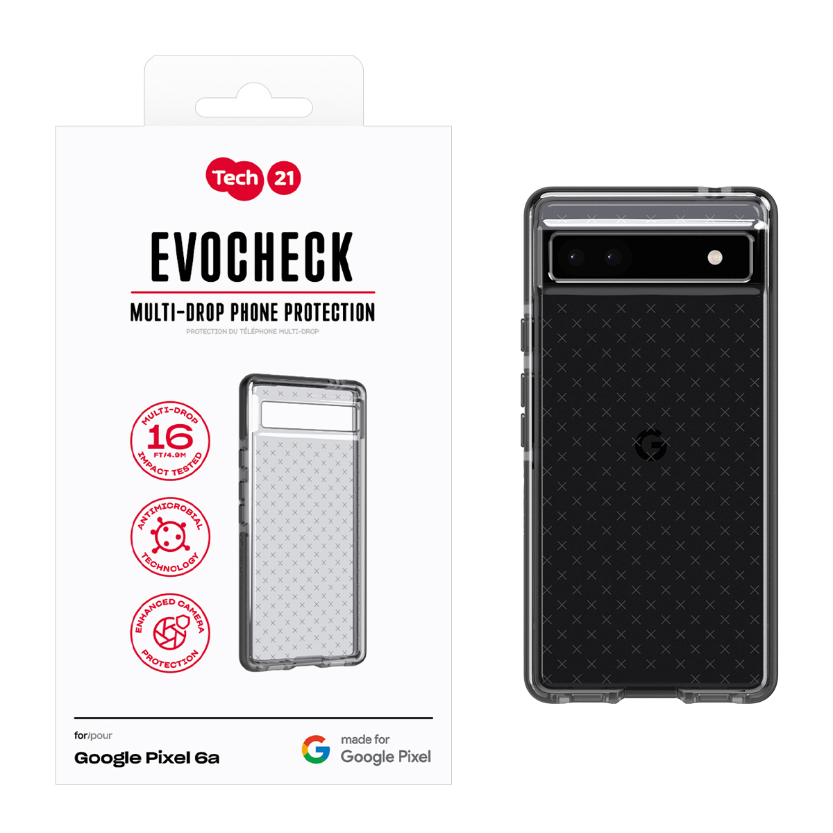 Picture of Tech21 EvoCheck for Pixel 6a - Smokey/Black