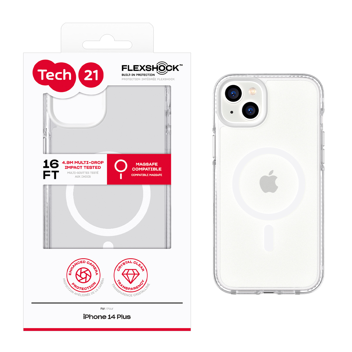 Picture of Tech21 EvoCrystal w/MagSafe for iPhone 14 Plus - White