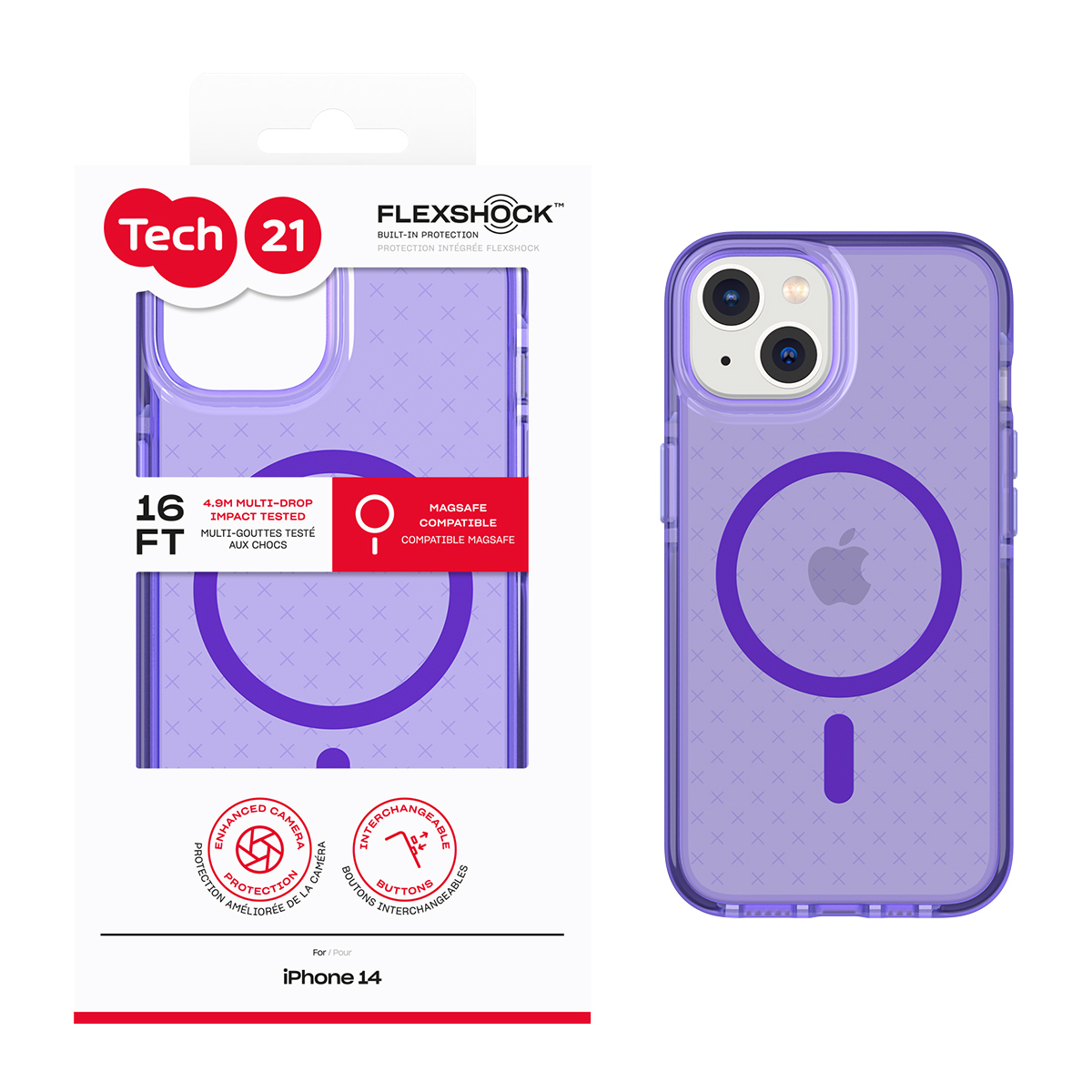 Picture of Tech21 EvoCheck w/MagSafe for iPhone 14 - Wondrous Purple