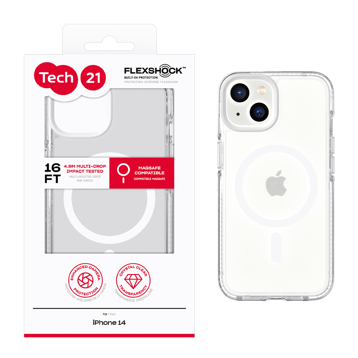 Picture of Tech21 EvoCrystal w/MagSafe for iPhone 14 - White