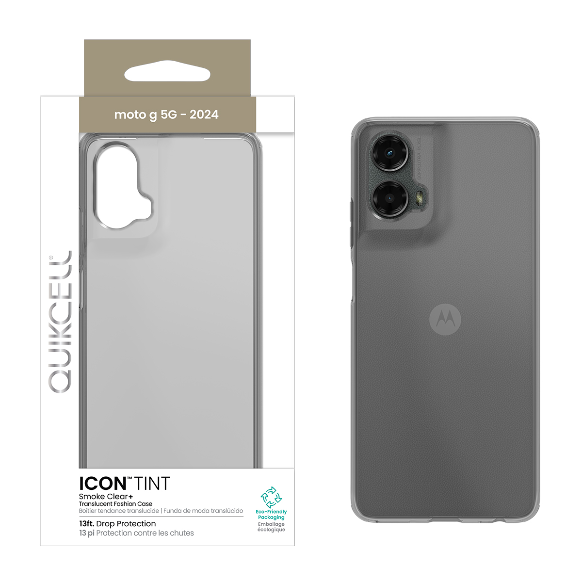 Picture of Quikcell moto g 5G (2024) ICON TINT Transparent Protective Case - Smoke