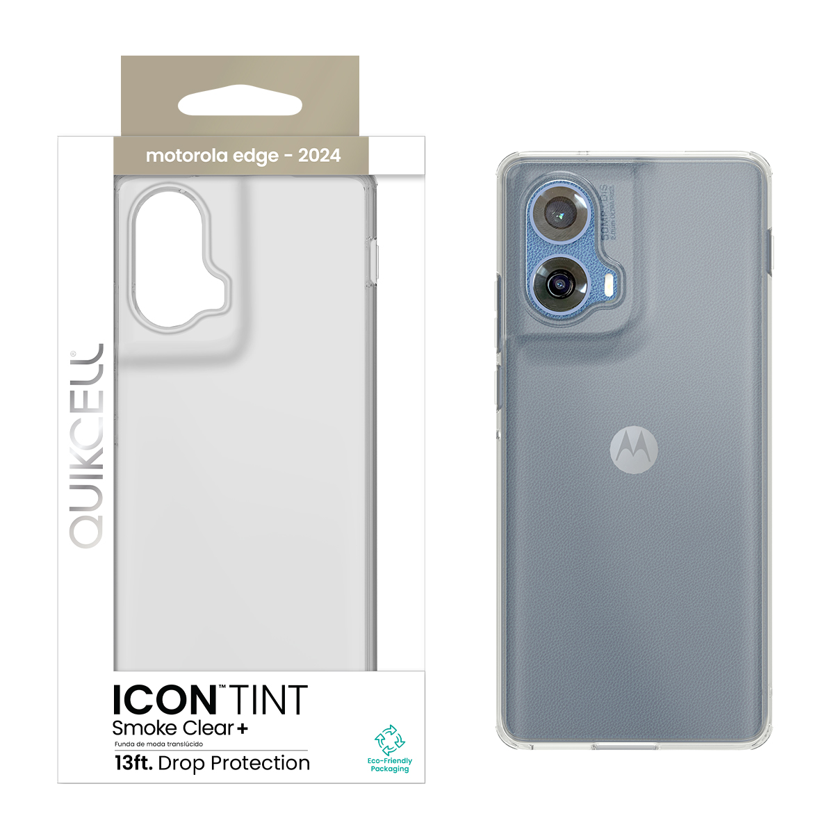 Picture of Quikcell Moto Edge 5G ICON TINT Transparent Protective Case - Smoke