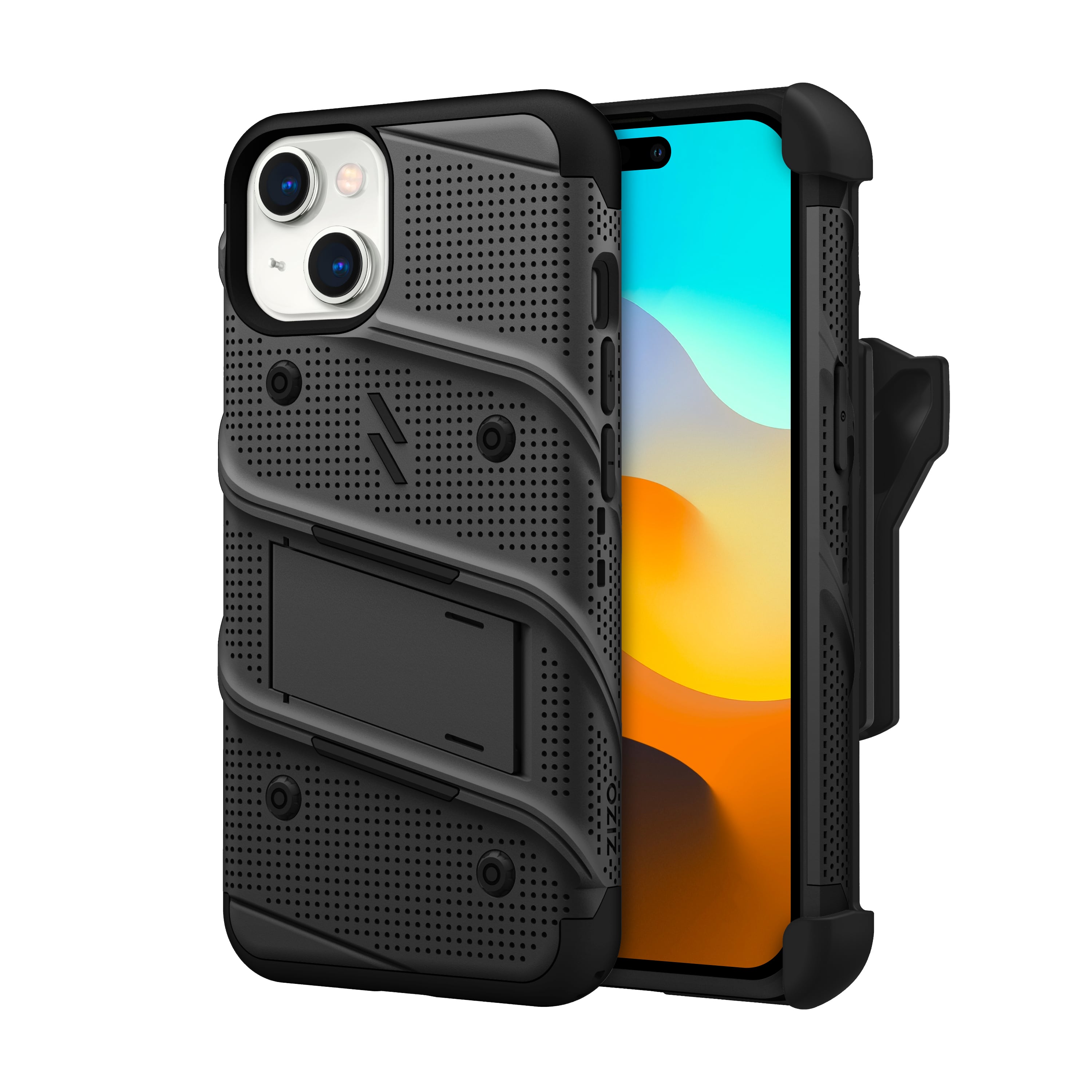 Picture of ZIZO BOLT Bundle iPhone 15 Case with Tempered Glass - Black