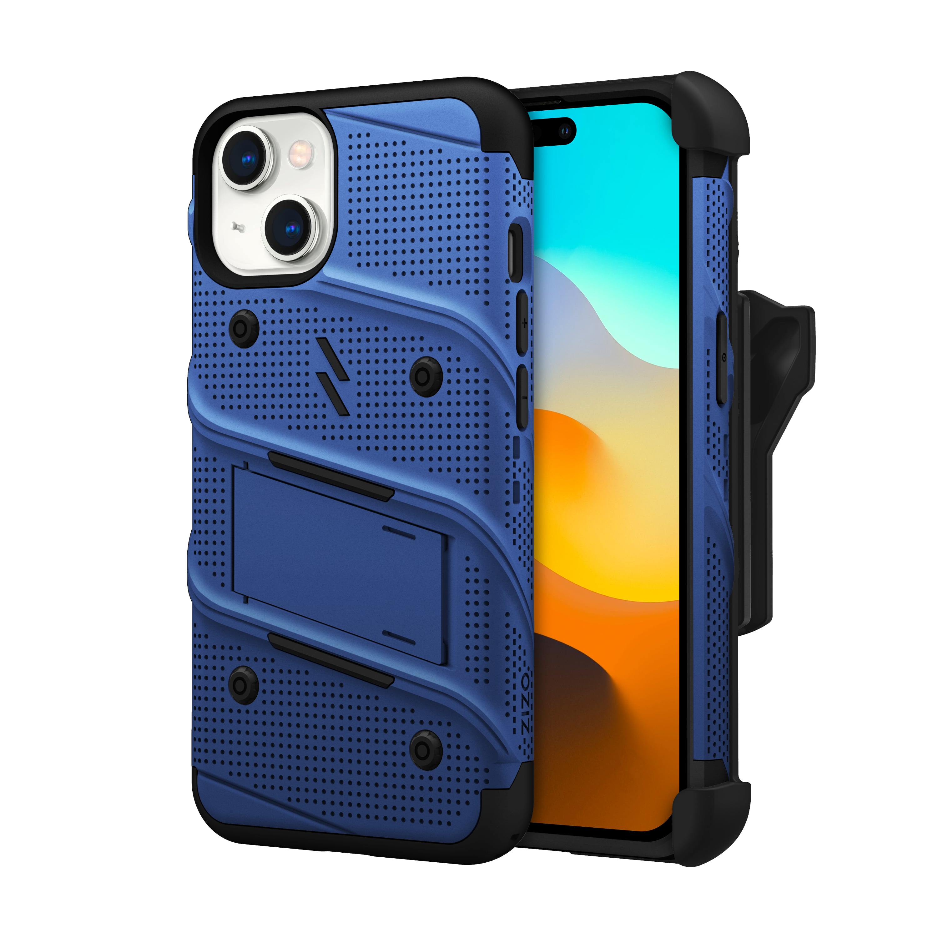 Picture of ZIZO BOLT Bundle iPhone 15 Case with Tempered Glass - Blue