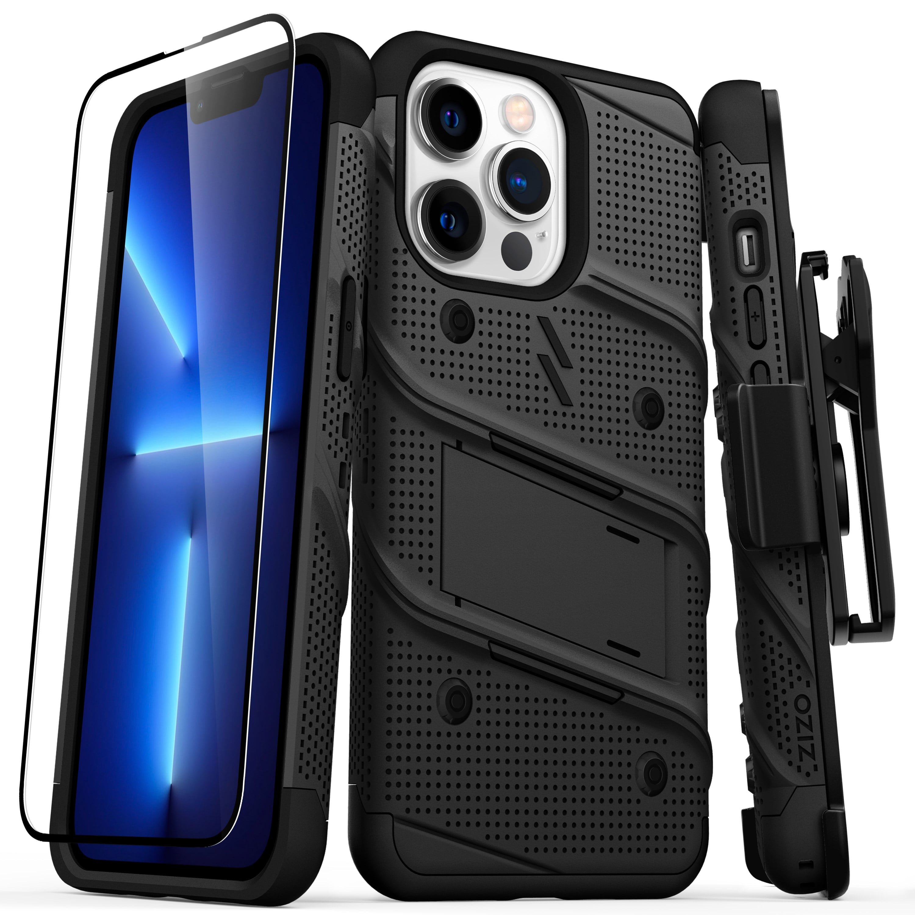 Picture of ZIZO BOLT Bundle iPhone 13 Pro Case with Tempered Glass - Black