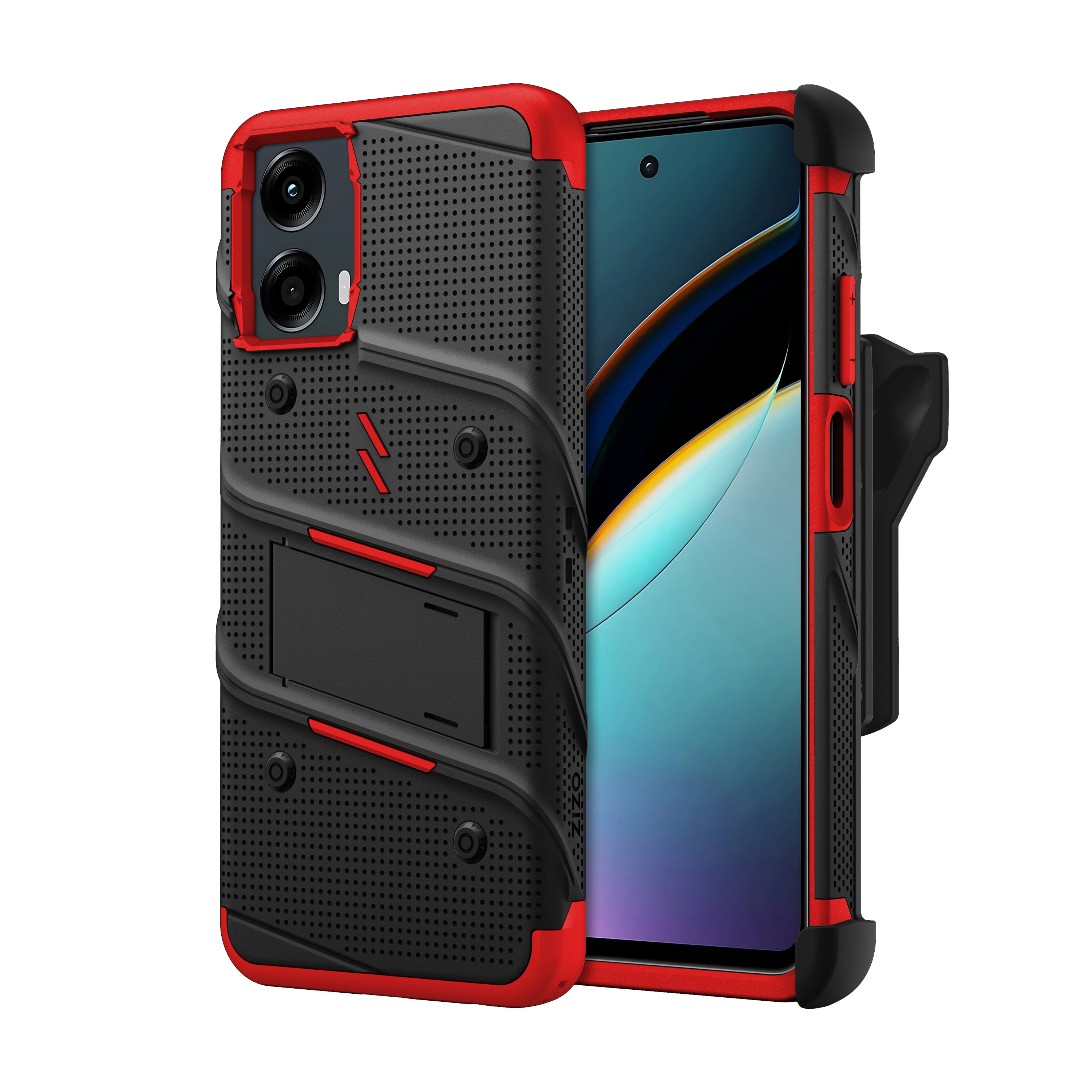 Picture of ZIZO BOLT Bundle moto g 5G (2024) Case with TempeBlack / Red Glass - Black / Red