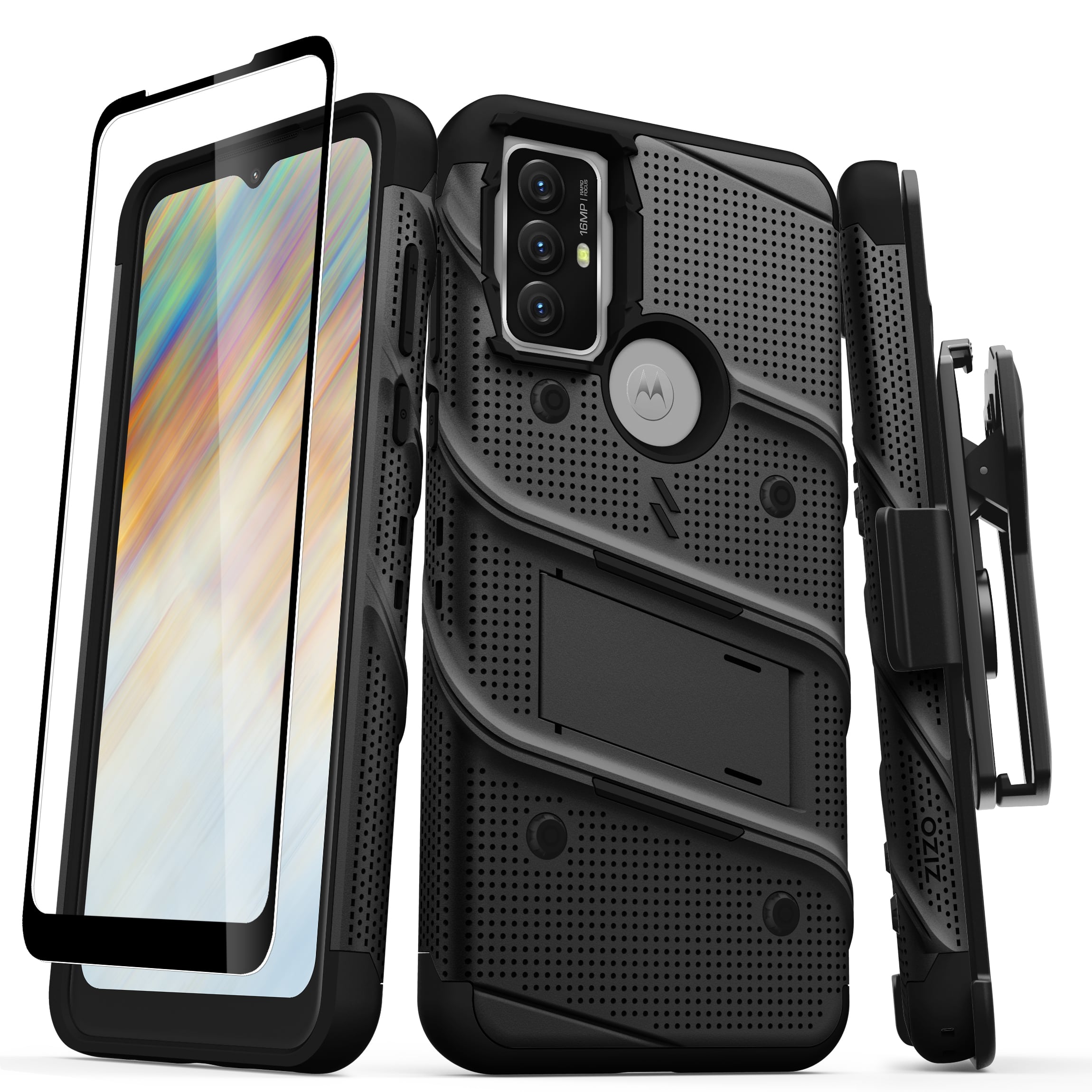 Picture of ZIZO BOLT Bundle moto g play (2023) Case with Tempered Glass - Black