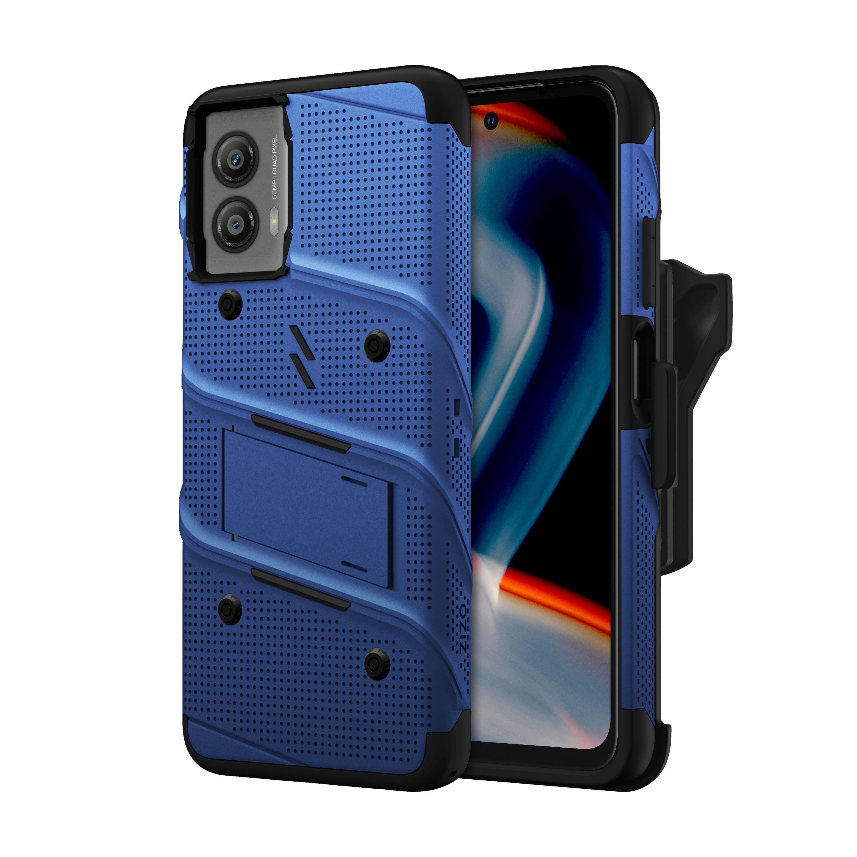 Picture of ZIZO BOLT Bundle moto g power 5G (2024) Case with Tempered Glass - Blue