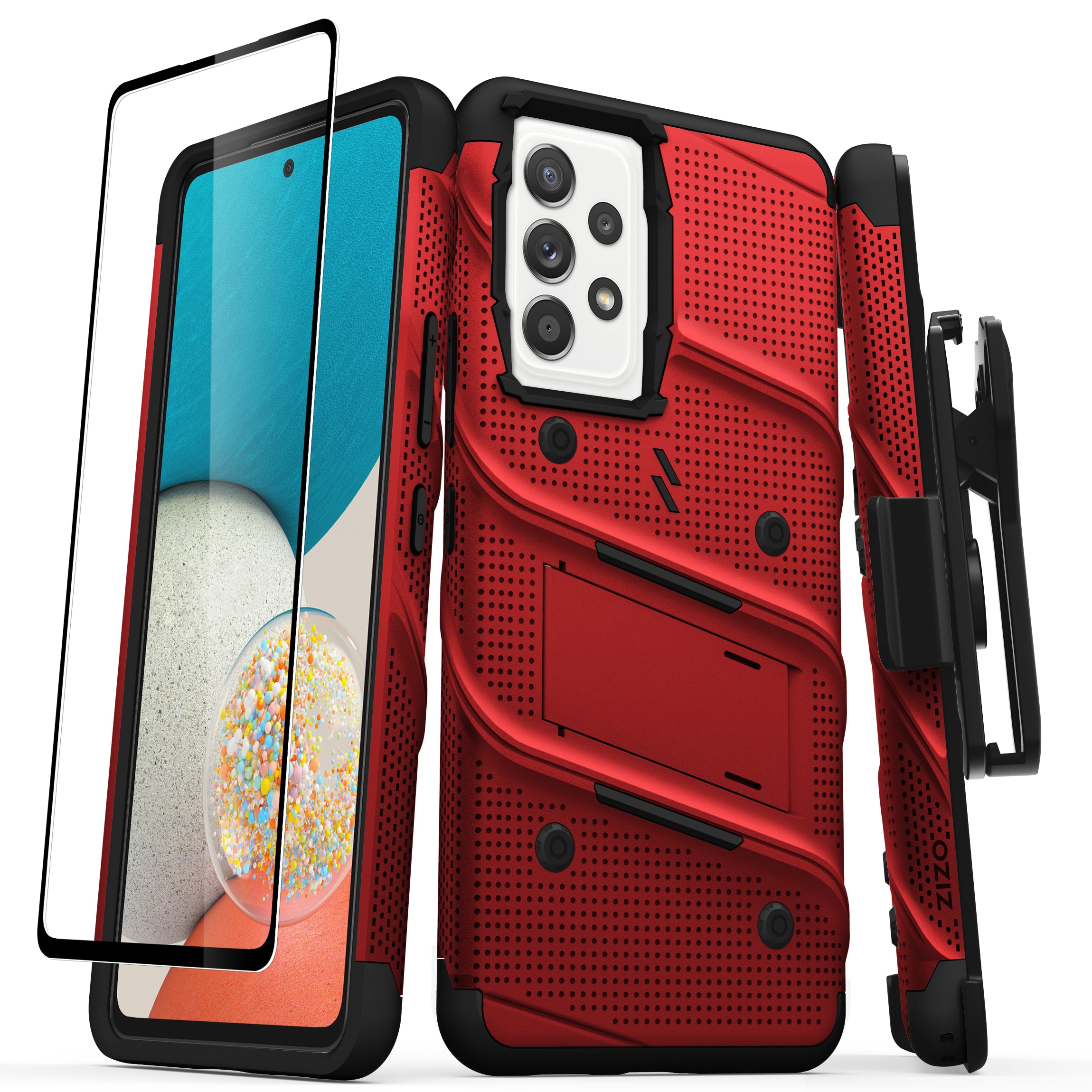 Picture of ZIZO BOLT Bundle Galaxy A53 5G Case with Tempered Glass - Red