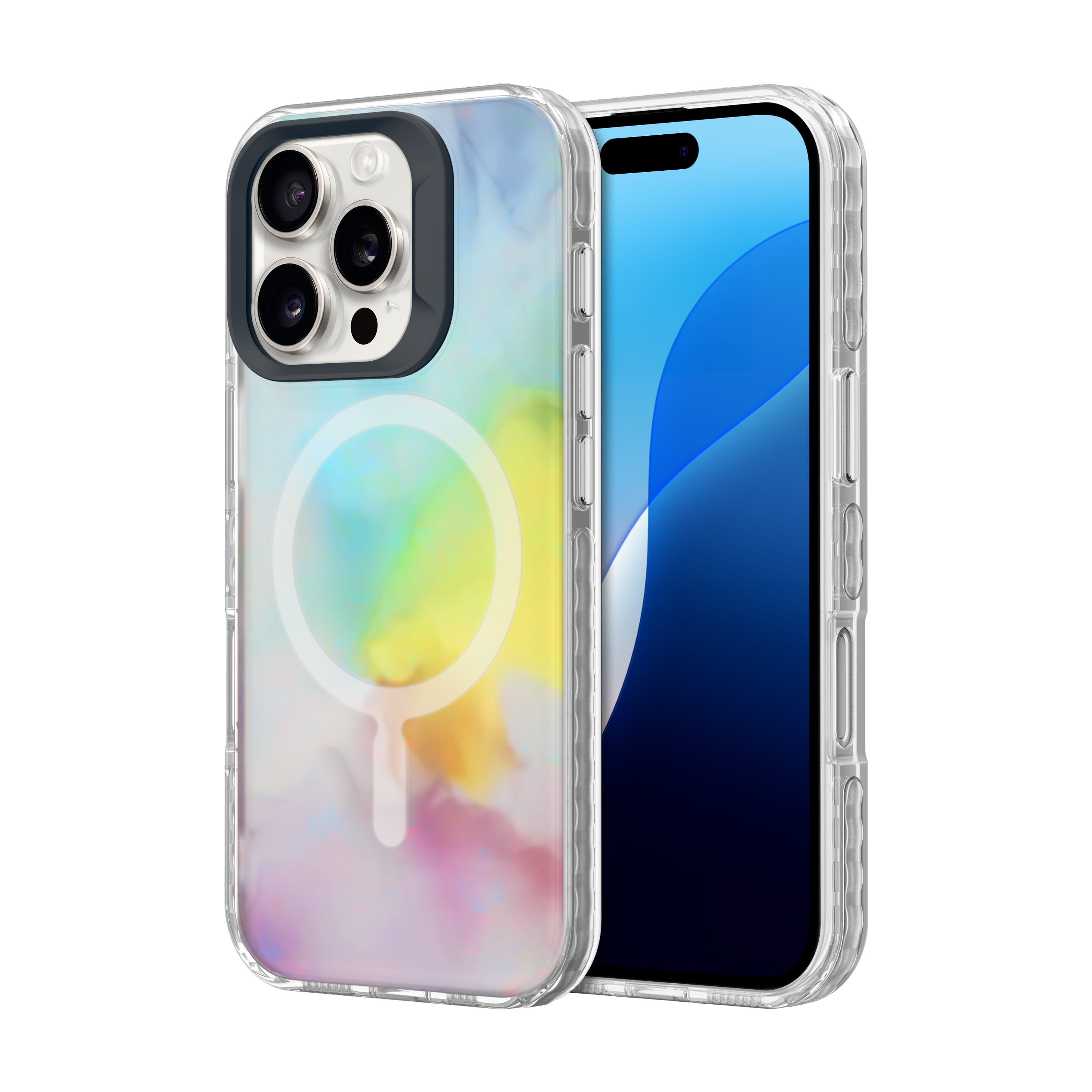 Picture of CLICK Cosmic MagSafe Series iPhone 16 Pro Case - Rainbow Swirl