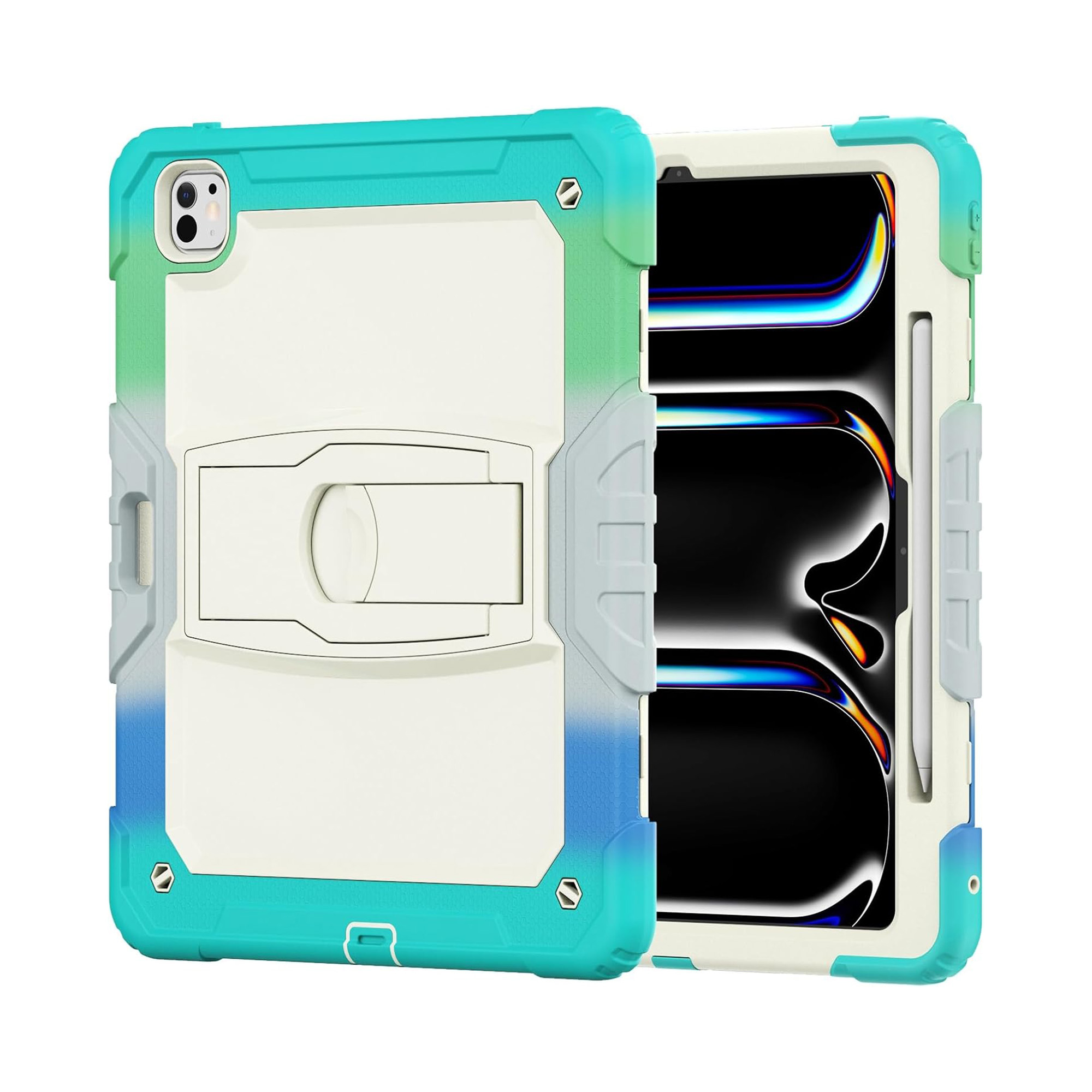 Picture of CLICK Vivid Series Case for iPad 10.9in (10th generation) - Blue Rainbow