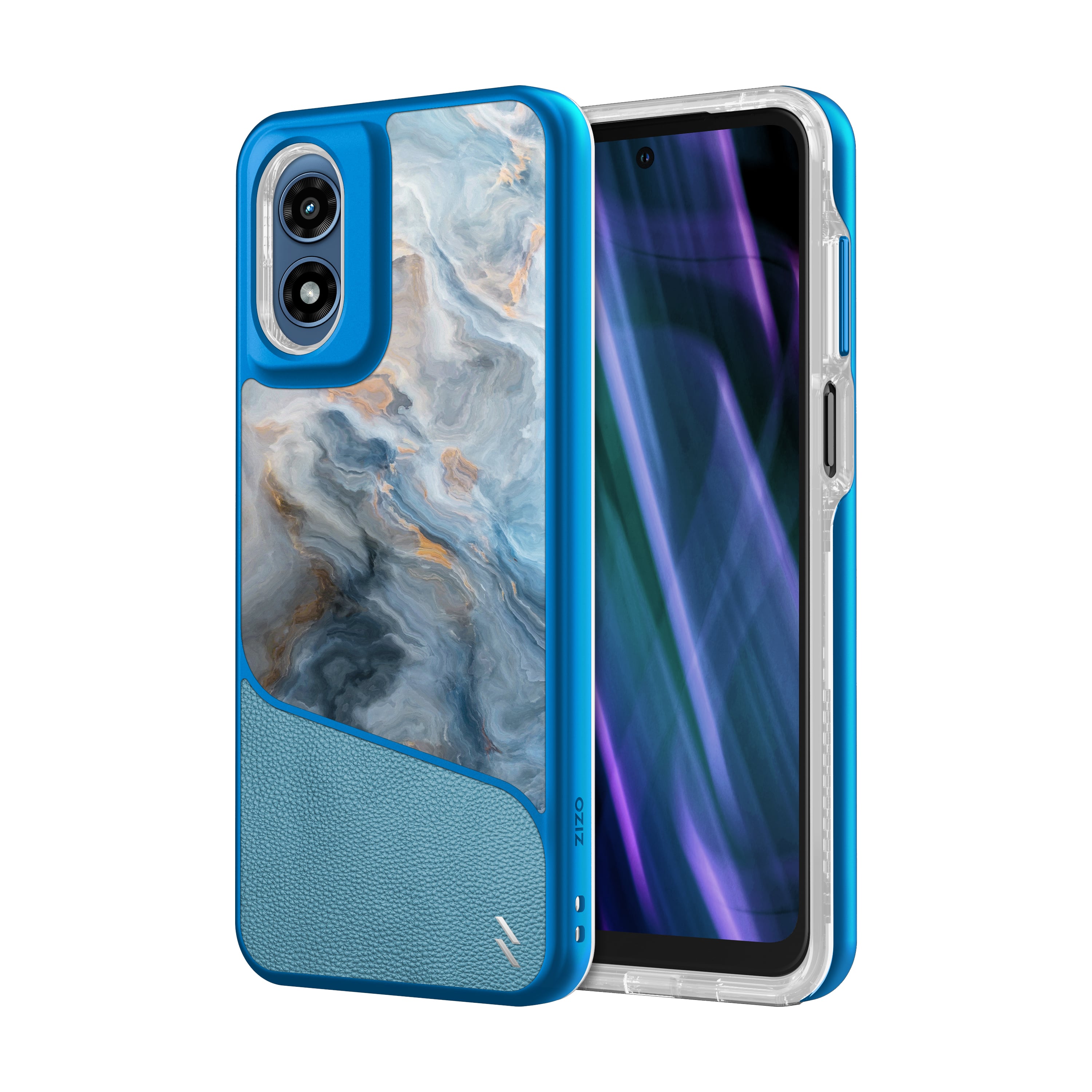 Picture of ZIZO DIVISION Series moto g Play (2024) Case - Baby Blue Marble