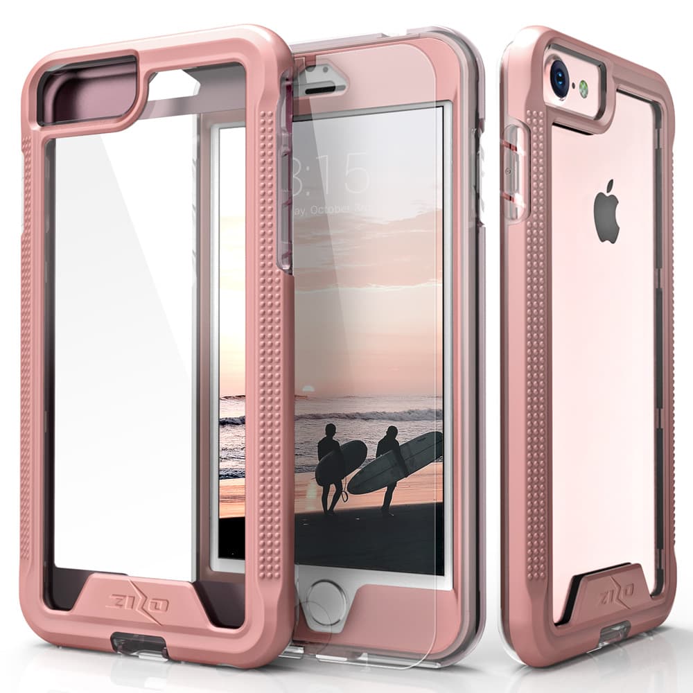 Picture of ZIZO ION Series Case for iPhone SE (3rd and 2nd gen)/8/7 - Rose Gold & Clear