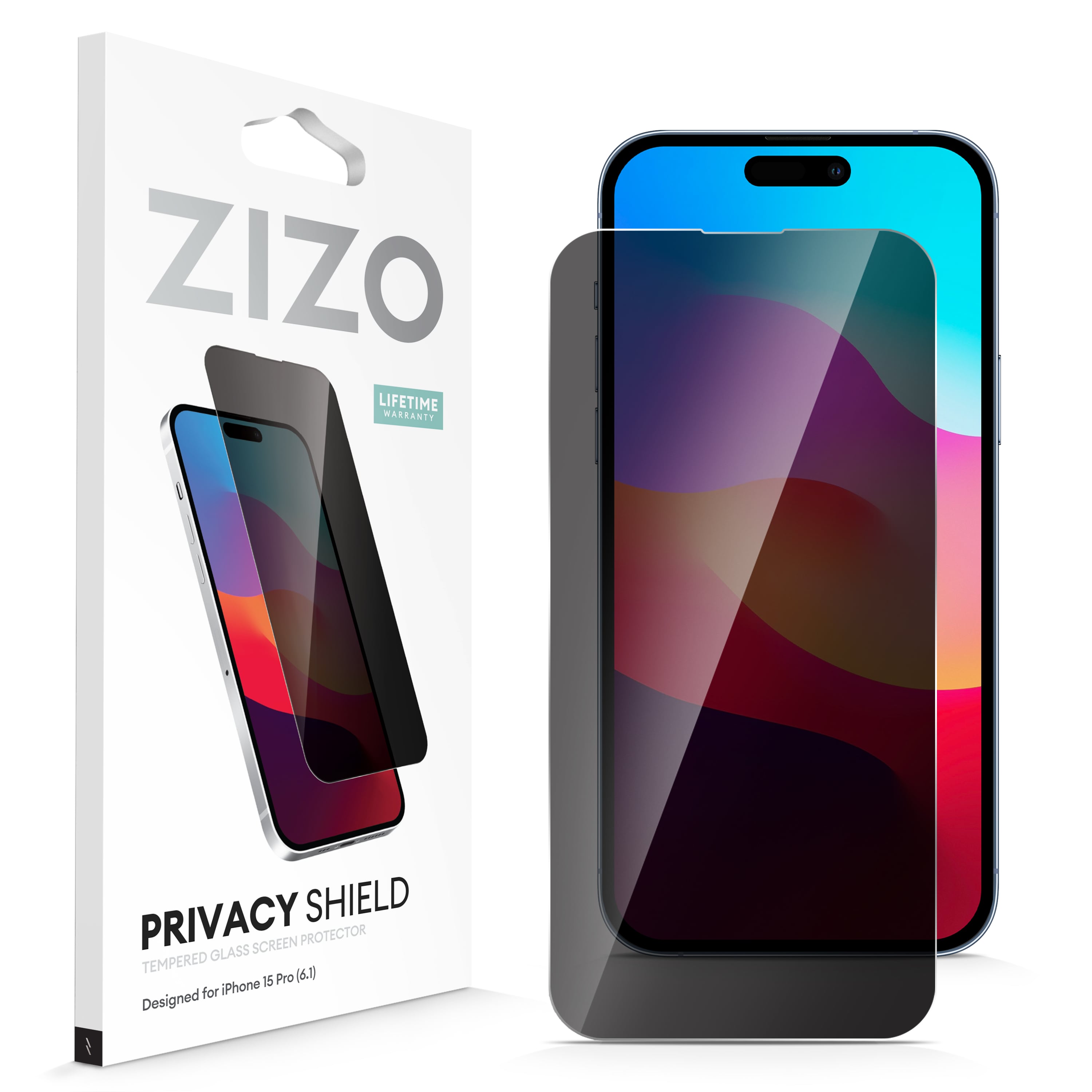 Picture of ZIZO PRIVACY Tempered Glass Screen Protector for iPhone 15 Pro - Privacy