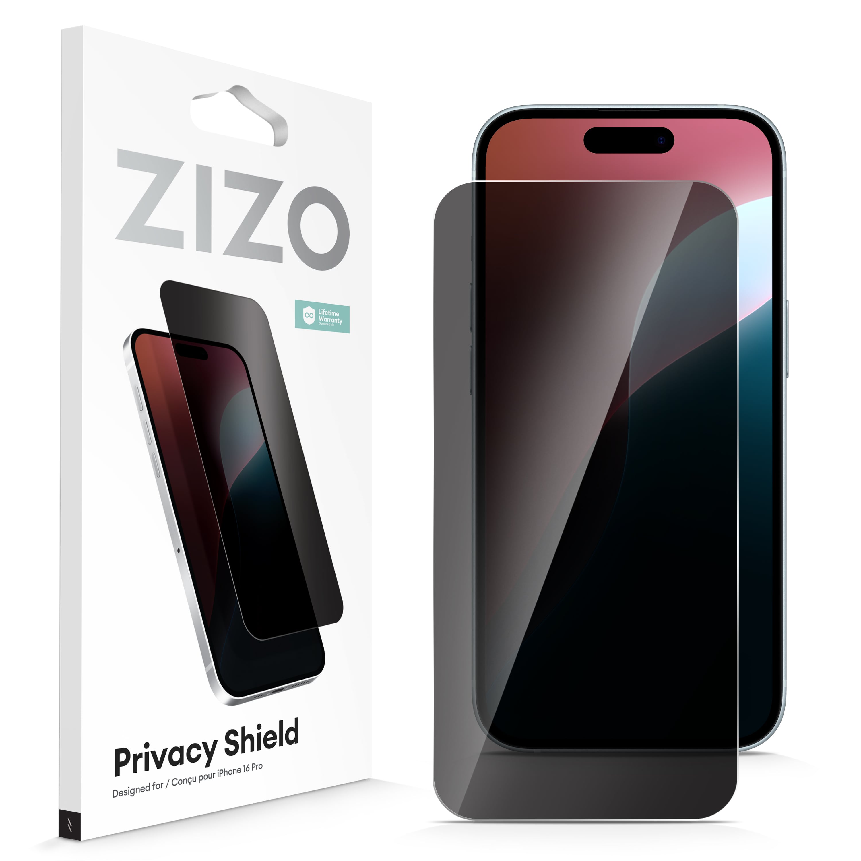 Picture of ZIZO PRIVACY Tempered Glass Screen Protector for iPhone 16 Pro - Privacy