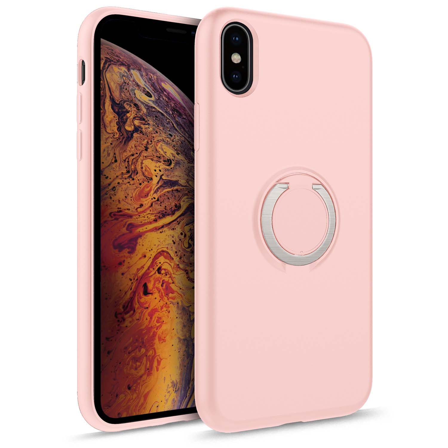 Picture of ZIZO REVOLVE Series iPhone XS Max Case - Built In Ring Holder Kickstand and Magnetic Mount (Rose Quartz)