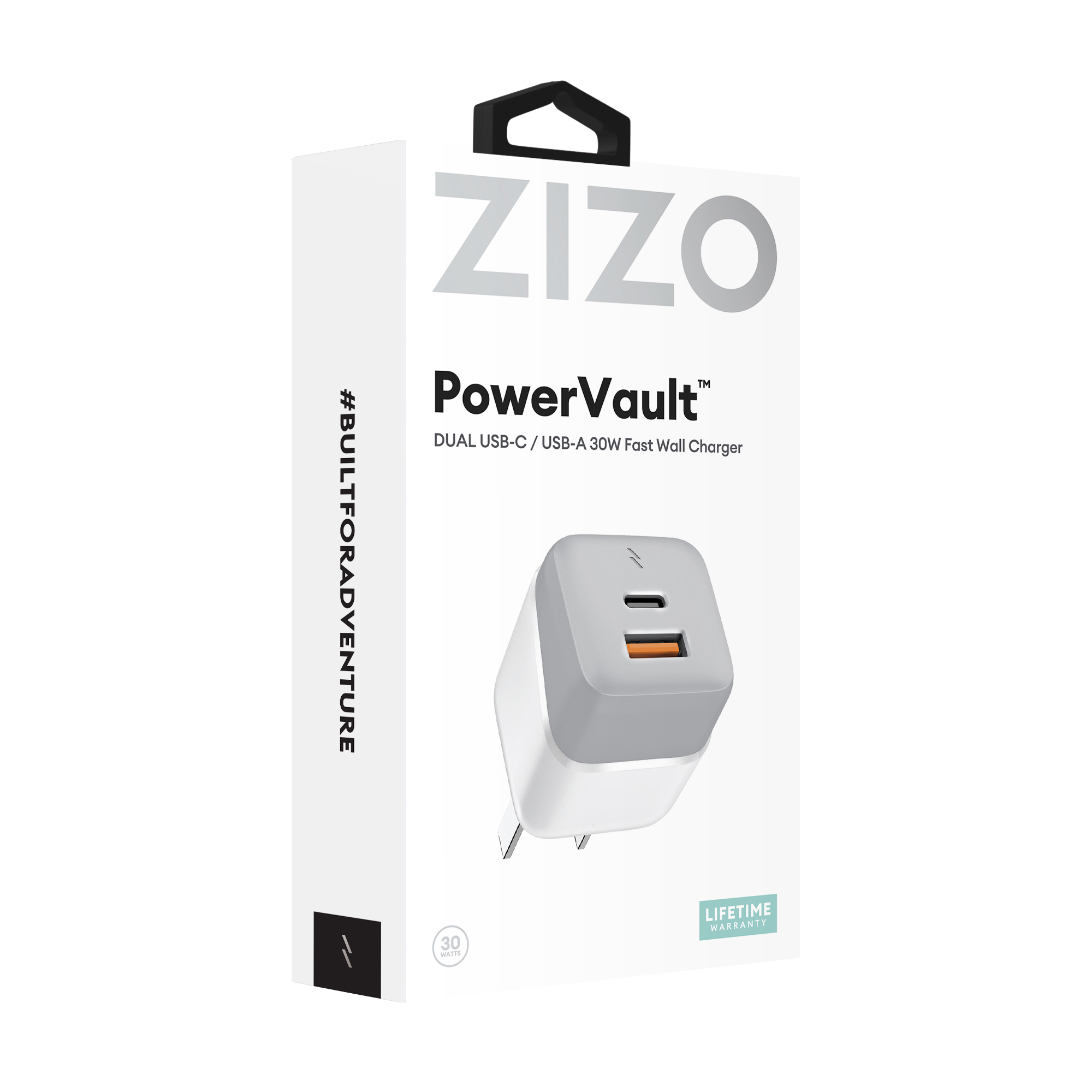 Picture of ZIZO PowerVault 30W Dual Port USB-C / USB-A Wall Charger - White