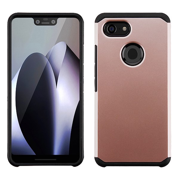 Picture of Asmyna Astronoot Protector Cover for Google Pixel 3 XL - Rose Gold / Black