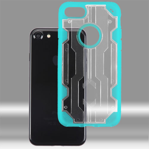 Picture of Asmyna Hybrid Protector Cover for Apple iPhone 8/7 - Transparent Clear / Transparent Light Blue Chali